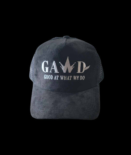 SUEDE MESH 5 PANEL TRUCKER HATS w/LOGO