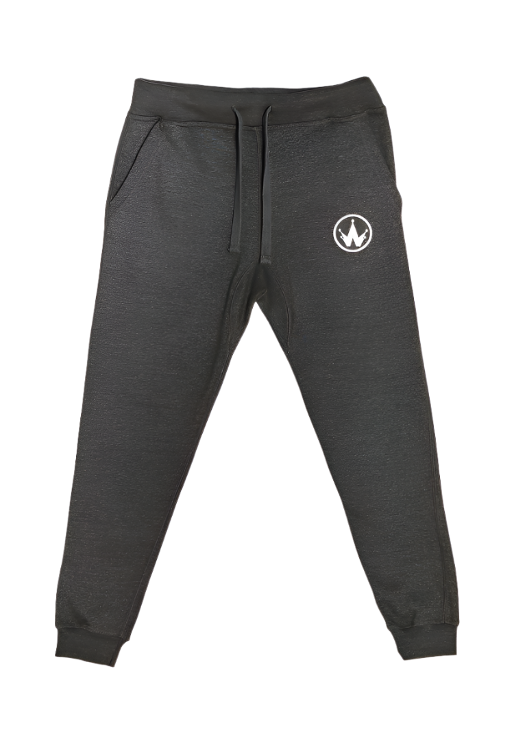 Premium Heather Gray w/white Logo Joggers