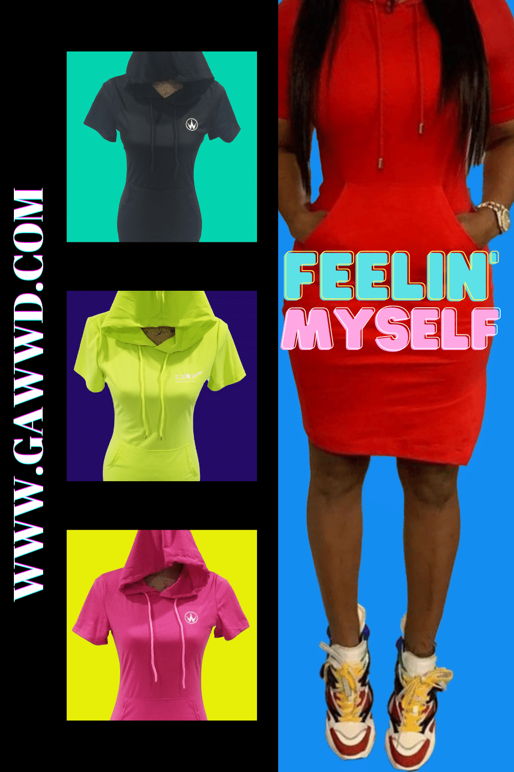 Hoodie Dress, Short Sleeve
